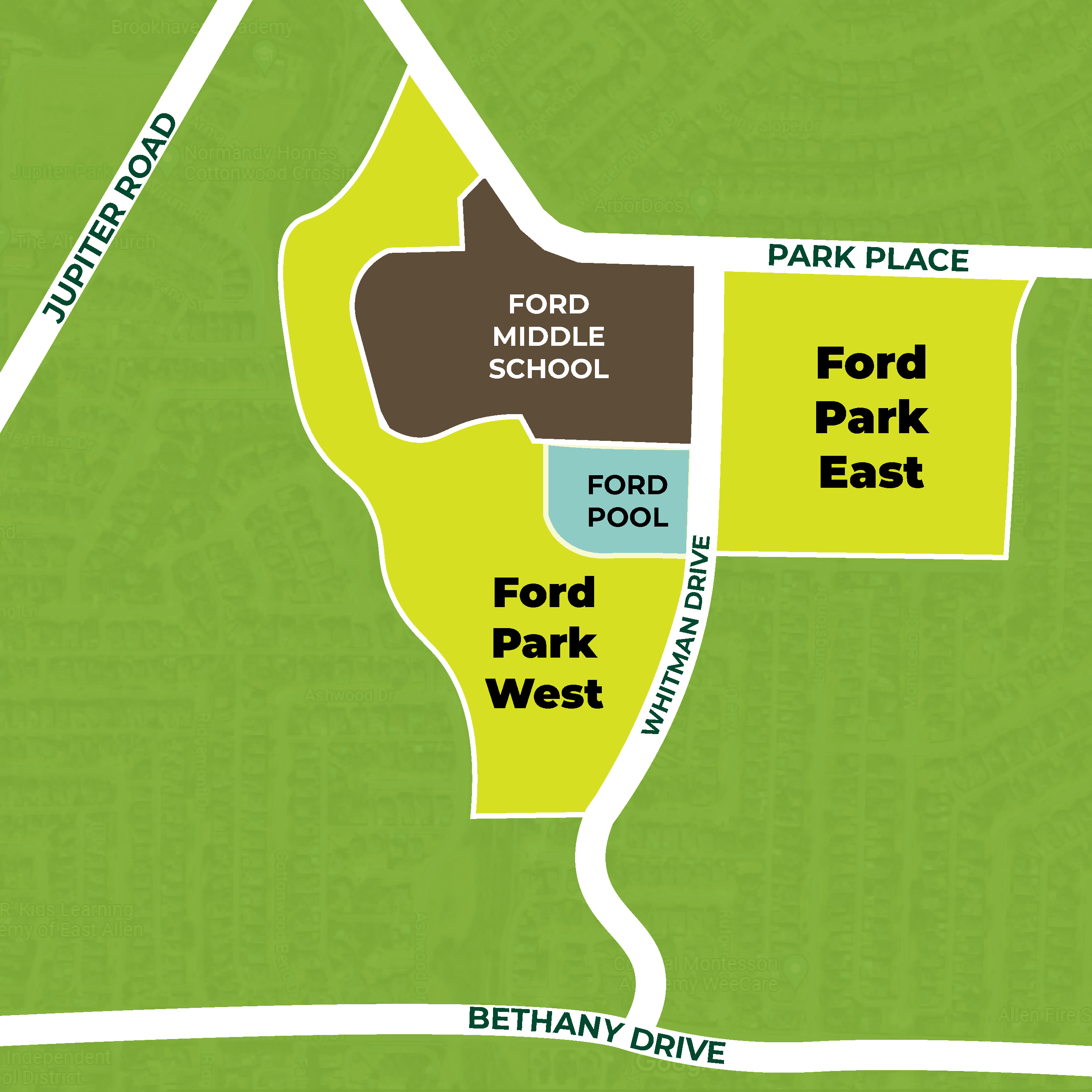 Map of Ford Park